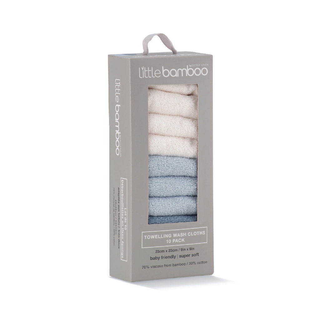 Little Bamboo Towelling Washer 10pk 2