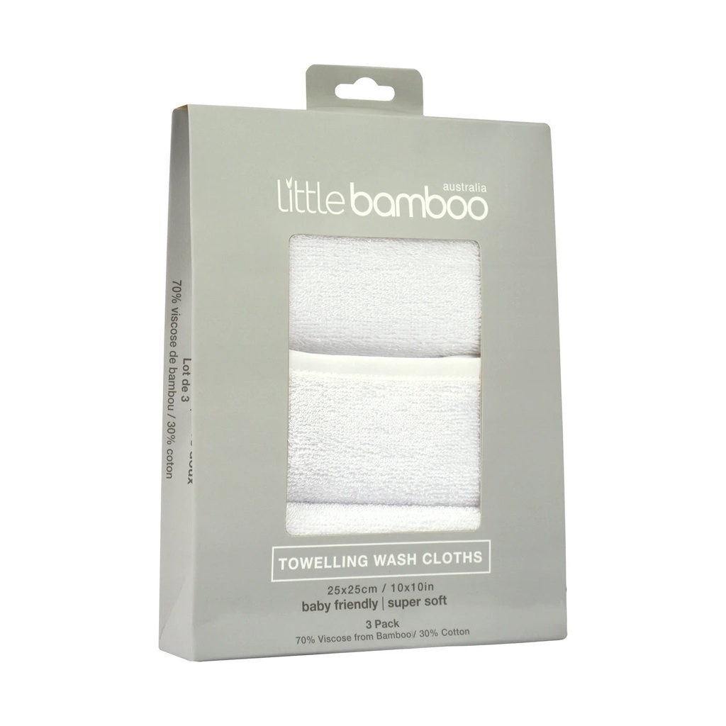 Little Bamboo Towelling Washer 3 Pack 15