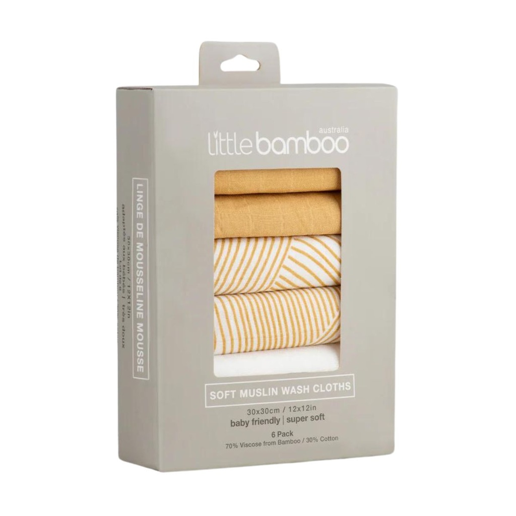 Little Bamboo Muslin Washer 6 Pack 6