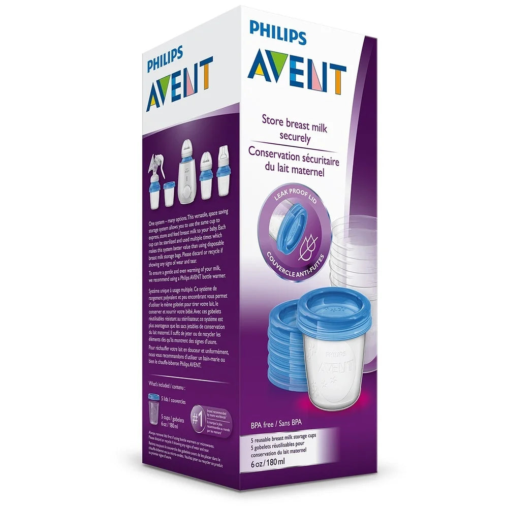 Avent Milk Storage Cups 180ml - 5 Pack 2