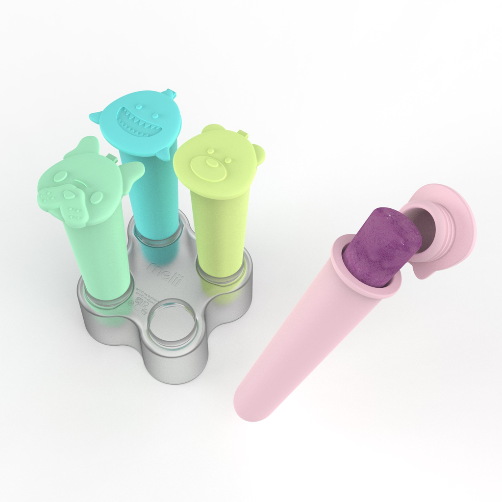Melii Silicone Push Pops - 4 Pack with Tray 2