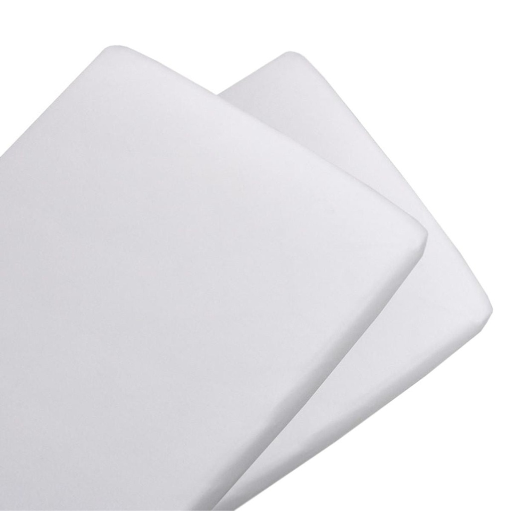 Living Textiles White Jersey Bassinet Fitted Sheet 2pk 2