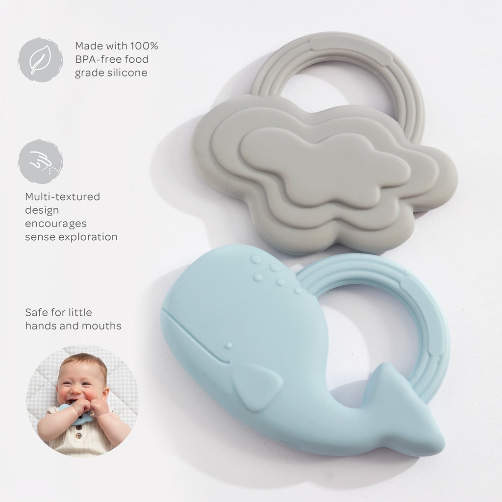 Playground 2pk Teether Whale/Cloud 5