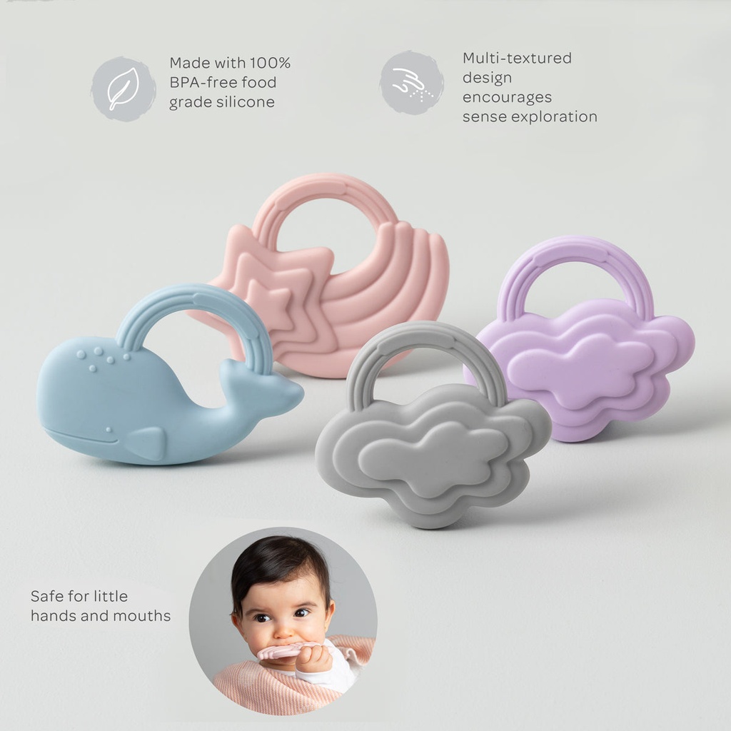 Playground 2pk Teether Star/Cloud 6