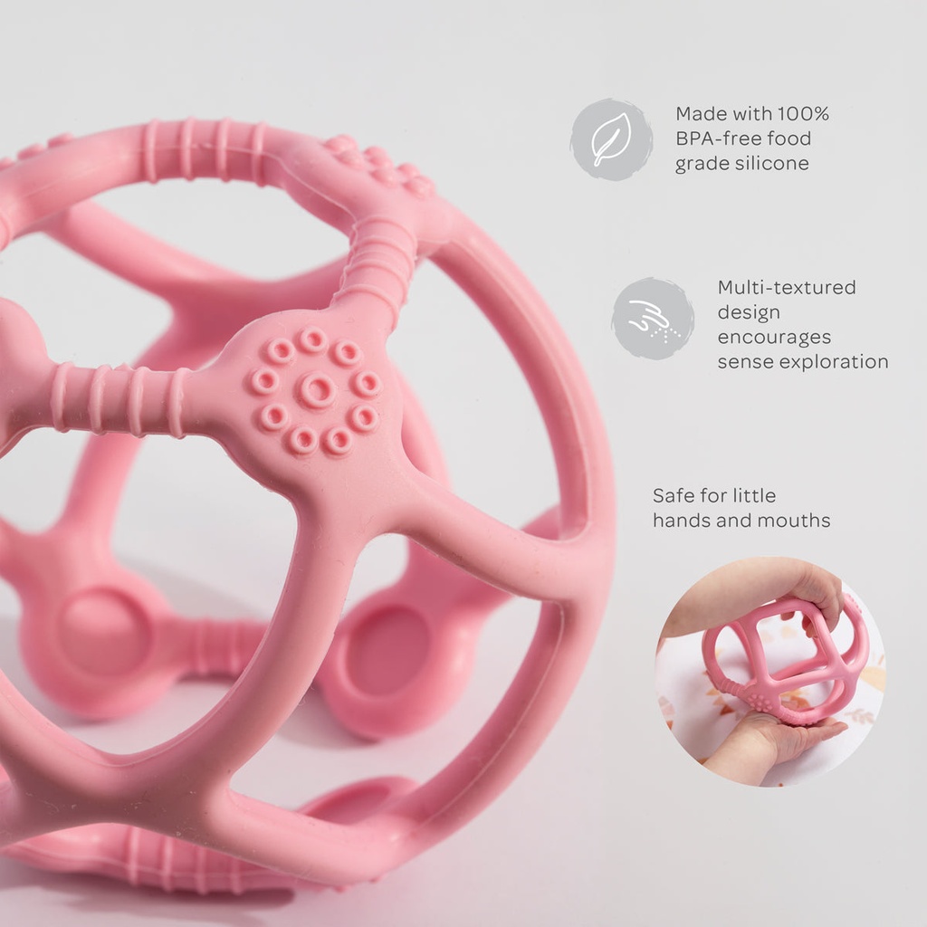 Playground Silicon Teether Balls Light Pink 7