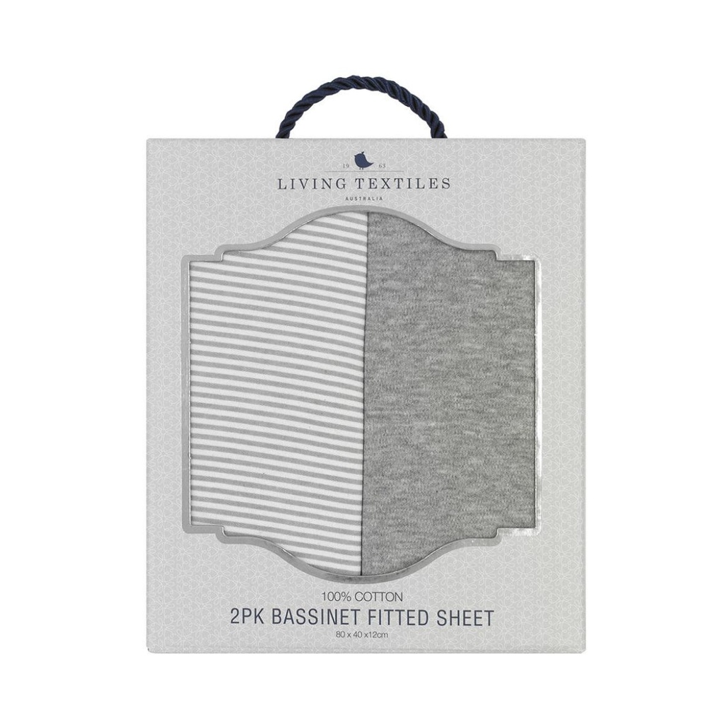 Living Textiles Jersey Bassinet Fitted Sheets - 2 Pack 10