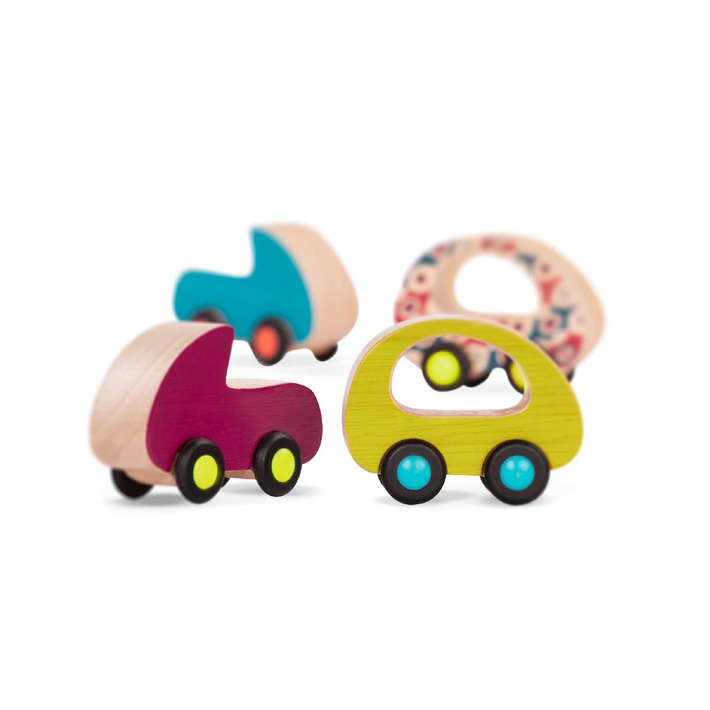 B.Toys B. Free Wheee-lees Mini Wooden Cars 6 pk 2