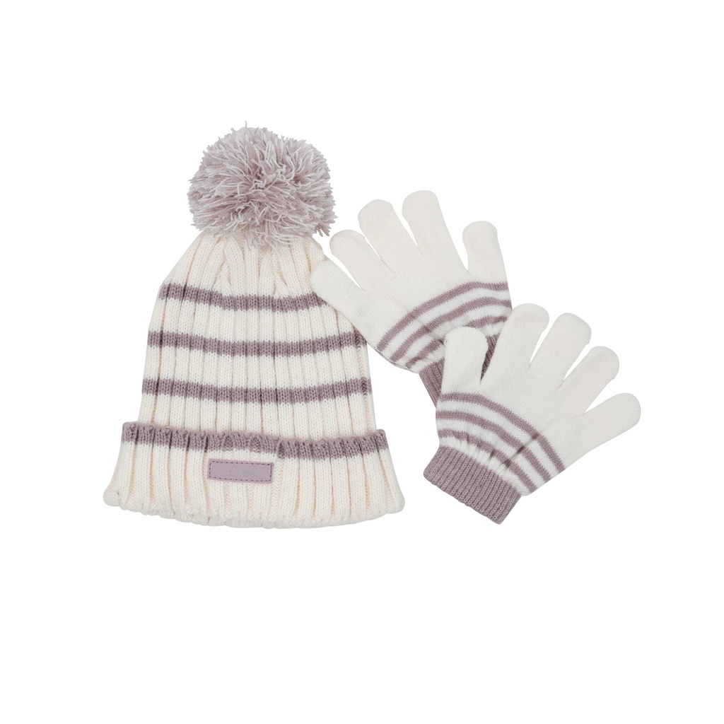 hi-hop Stripe Beanie and Glove Set 3