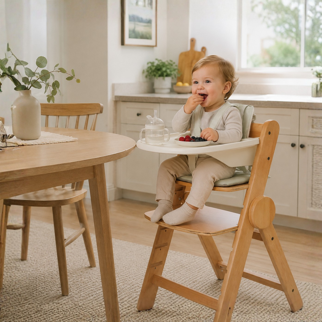 ORIGIN Camoline Wooden Highchair with Baby Set 2