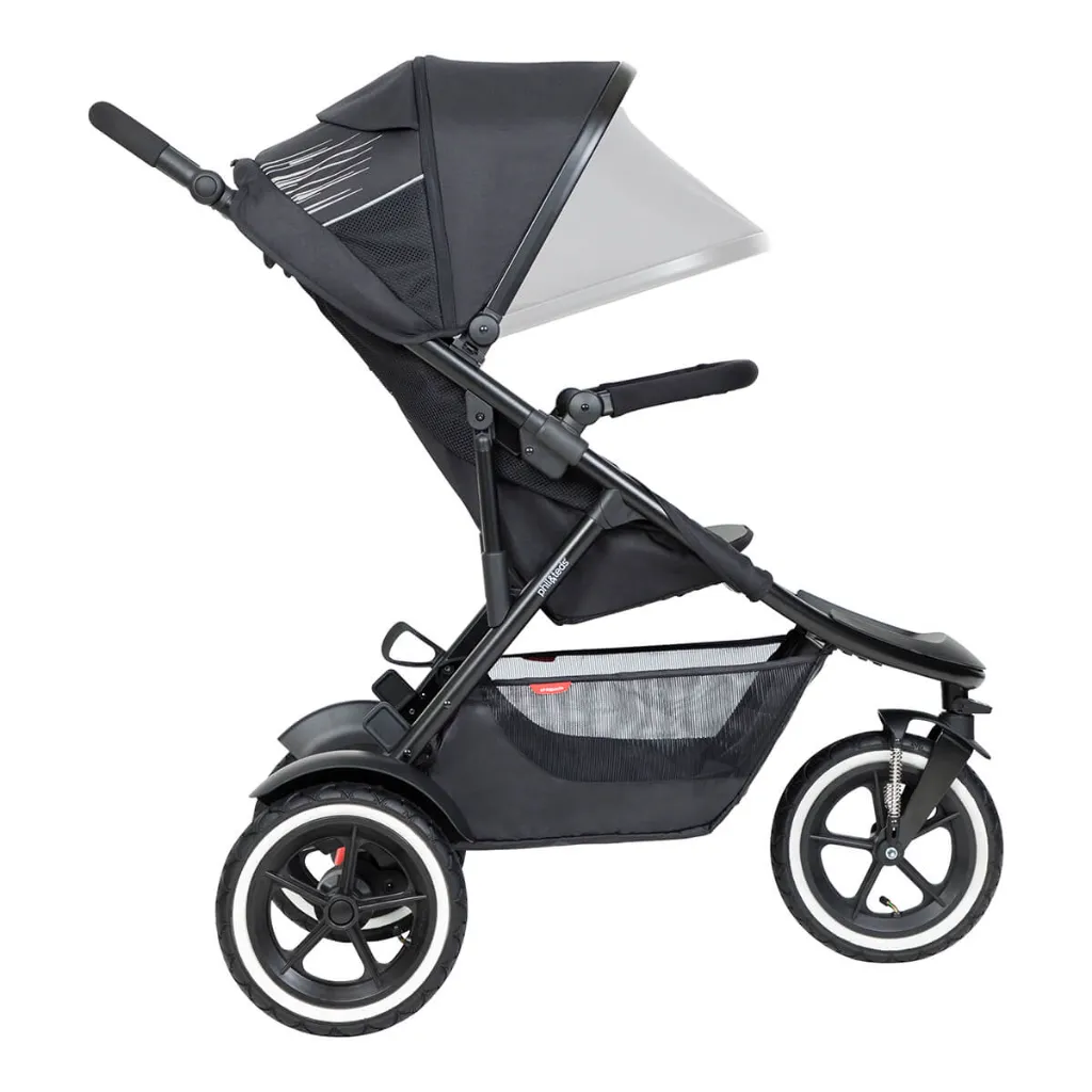 phil_teds-sport-buggy-full-recline-mode-with-extended-hood-ghosted-side-view.webp