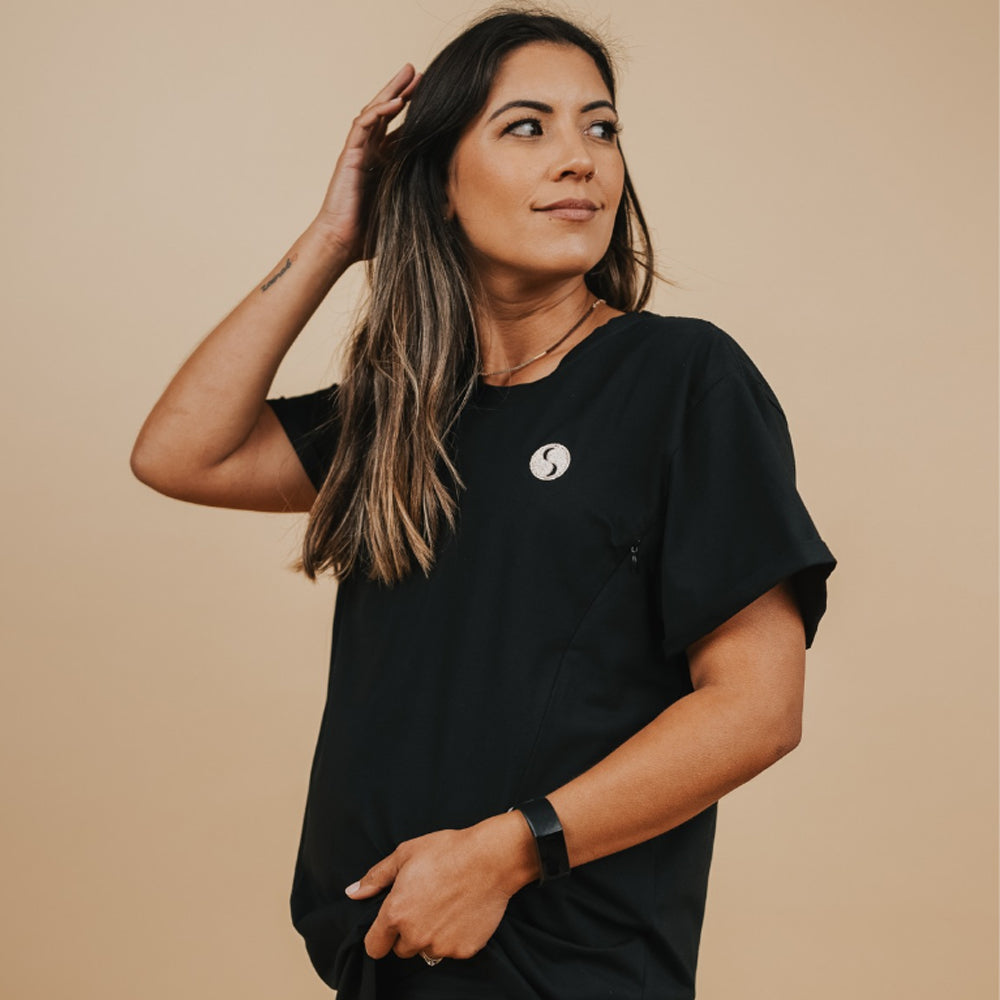 [CHRLTEE-BLK-15] Charlotte Tee Breastfeeding T-Shirt (Black, 2XL)