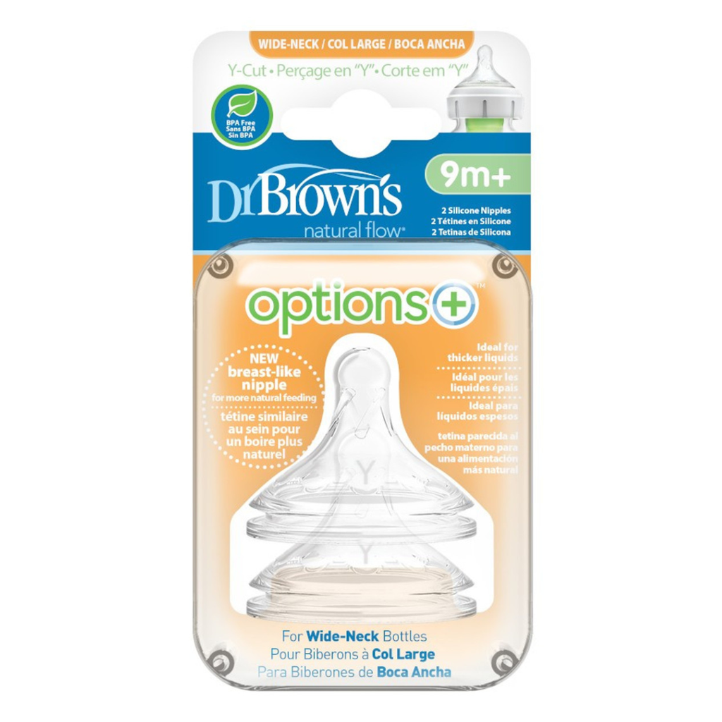 [WNY201] Dr Browns Wide Neck Teat Y-Cut - 2 Pack