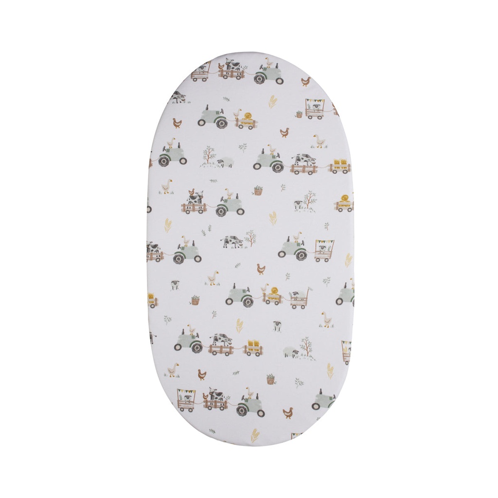 Living Textiles Tractor Ride - Bedside Sleeper Fitted Sheet 1pk