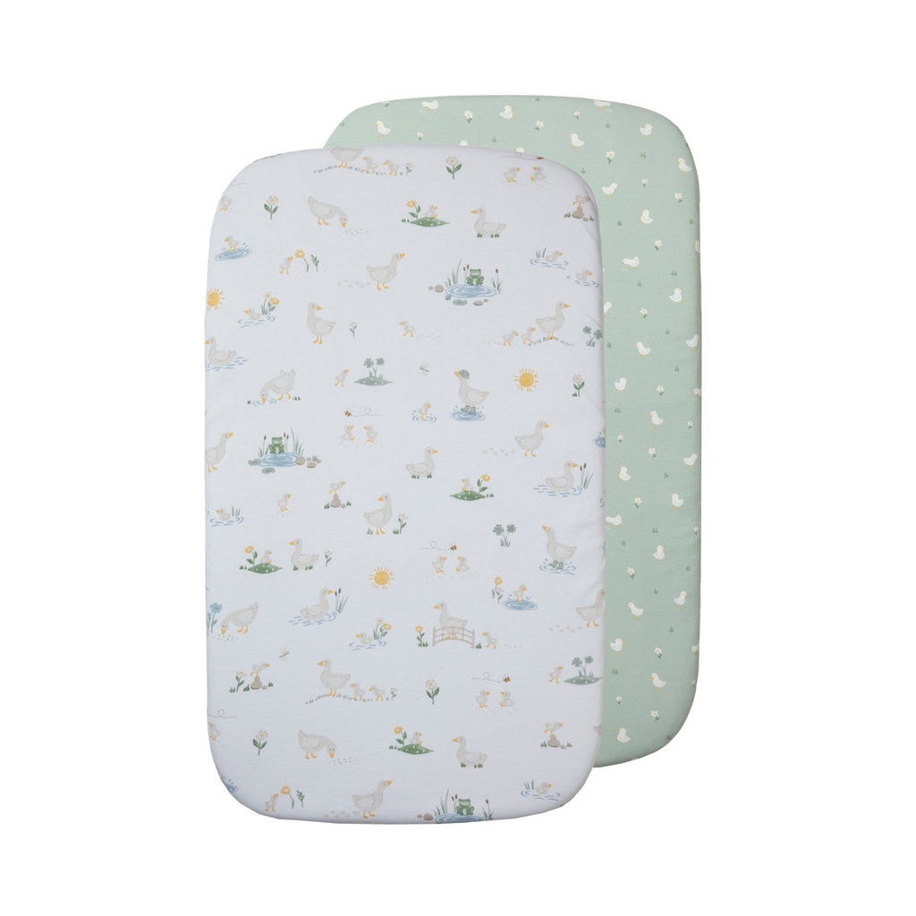 [9109423] Living Textiles Goosey Goosey - Jersey Bedside Sleeper Fitted Sheet 2pk