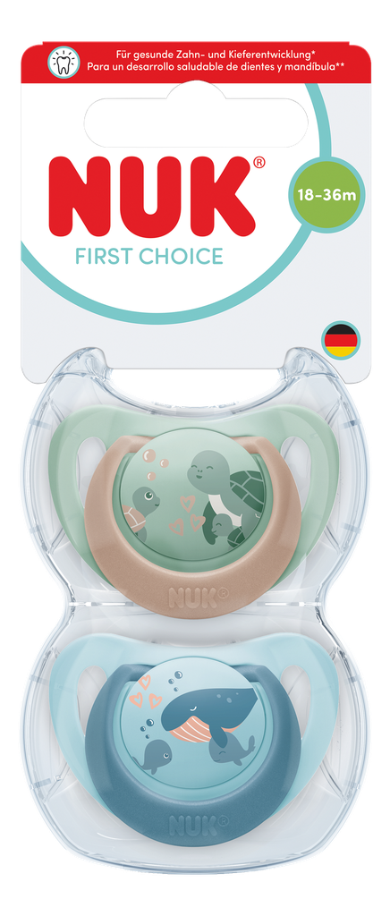 NUK First Choice Soothers 18-36mths 2pk