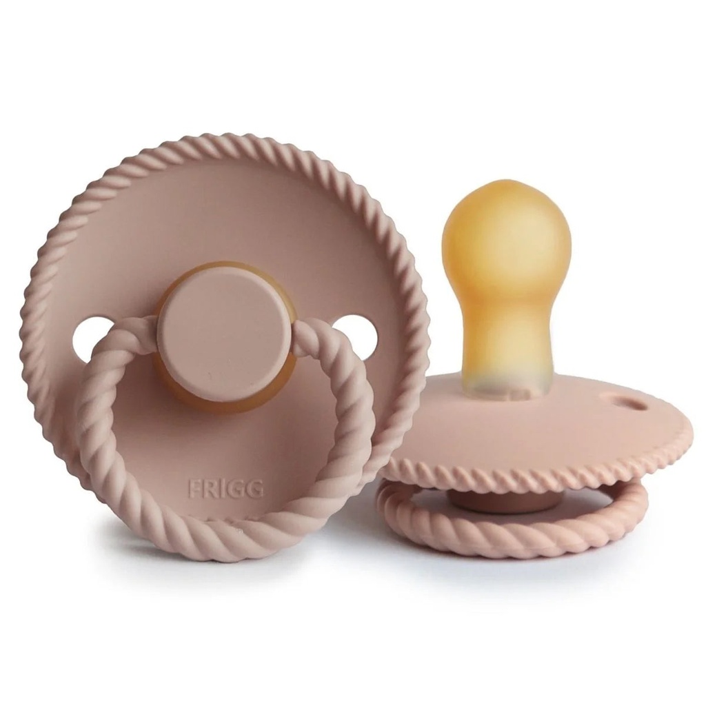 [5715239610191] Frigg Rope Latex Pacifier- 2 Pack (Blush, 0-6M)