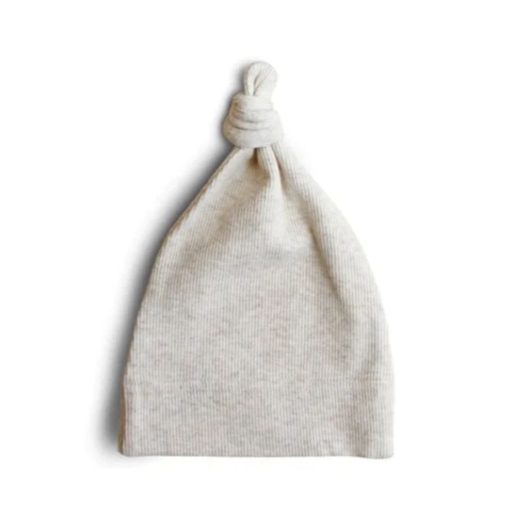 [810052465159] Mushie Ribbed Baby Beanie (Beige Melange)