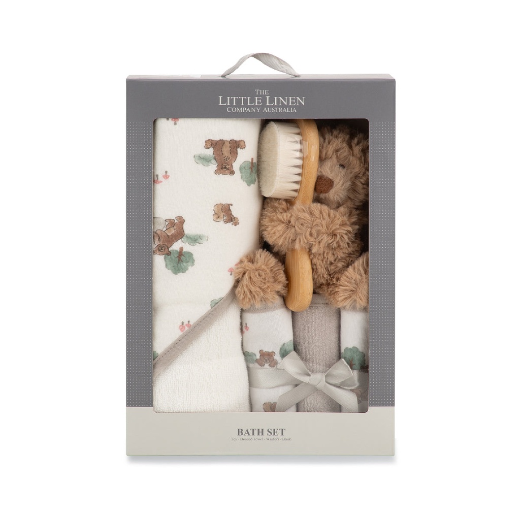 [LL3524] Little Linen Bath Gift Set Willow bear