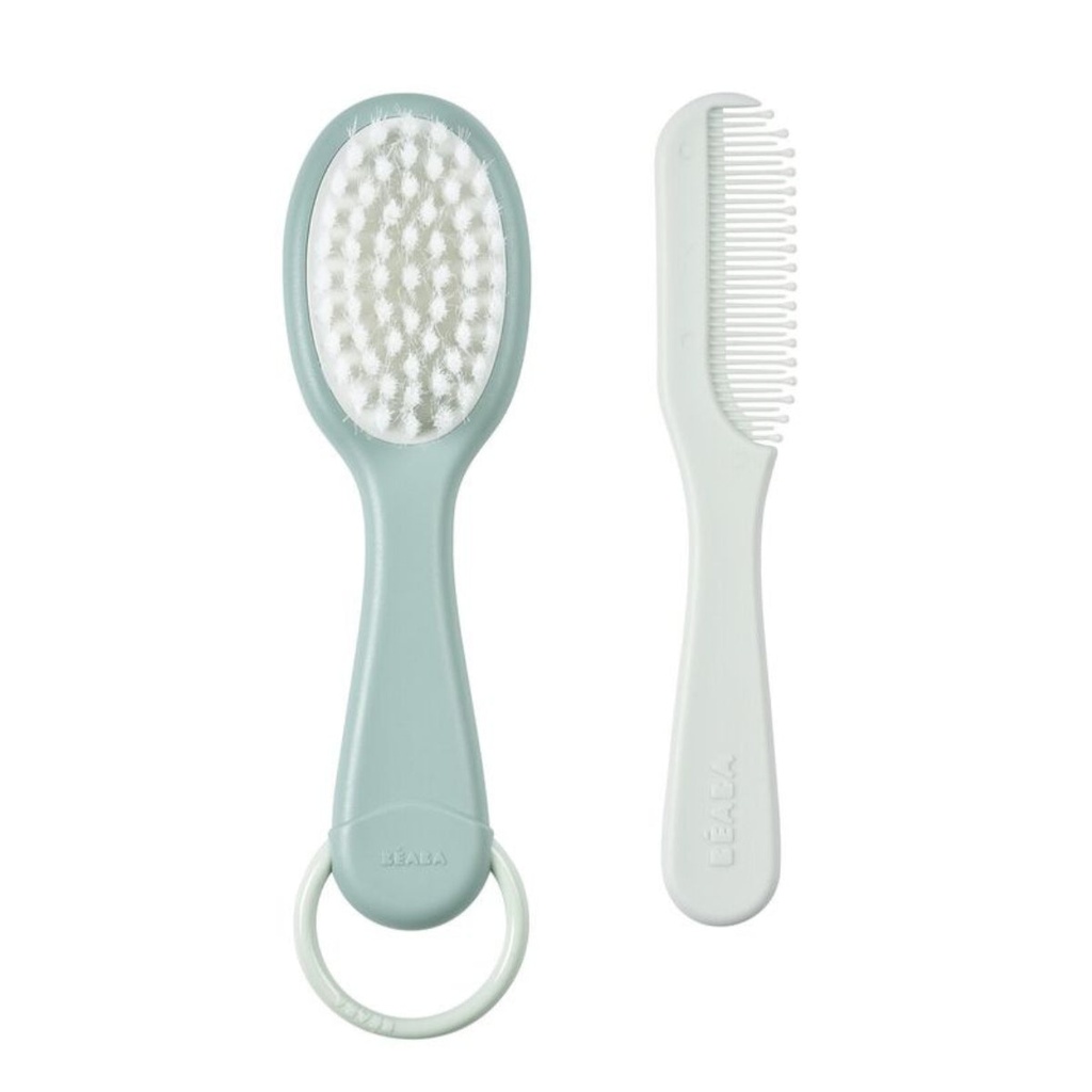 [3384349203665] Beaba Baby Brush & Comb (Green Blue)